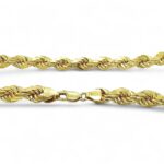 18k Yellow Gold Plated Silver Diamond Cut Rope Chain - 8 mm - Image 3