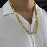 18k Yellow Gold Plated Silver Diamond Cut Rope Chain - 8 mm - Image 4