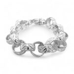 925 Sterling Silver All Patterned Belcher Bracelet - 17 mm
