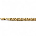 9k Yellow Gold Flat Byzantine Bracelet - 8 mm - Image 3