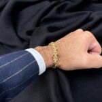 9k Yellow Gold Flat Byzantine Bracelet - 8 mm - Image 4