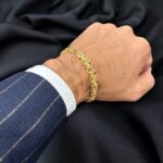 9k Yellow Gold Flat Byzantine Bracelet - 8 mm - Image 2