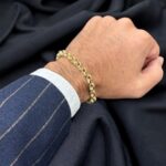 9k Yellow Gold Plain and Patterned Belcher Bracelet - 7.5 mm - Image 8