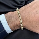 9k Yellow Gold Plain and Patterned Belcher Bracelet - 7.5 mm - Image 7