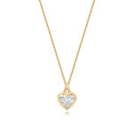 18k Gold Diamond Heart Bezel Pendant Necklace 0.50 ct - 1.00 ct