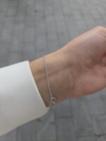 Silver 1-Clover Mother of Pearl Bracelet & Cubic Zirconia - Image 4
