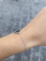 Silver 1-Clover Onyx Bracelet - Image 3