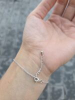 Silver 1-Clover Onyx Bracelet - Image 4