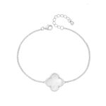 Silver 1-Clover Mother of Pearl Bracelet