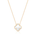 Silver Gold Plated 1-Clover Mother of Pearl Necklace