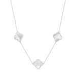 Silver 3-Clover Mother of Pearl Necklace