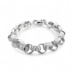 925 Sterling Silver All Patterned Belcher Bracelet - 11 mm