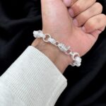 925 Sterling Silver All Patterned Belcher Bracelet - 11 mm - Image 8
