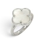 925 Sterling Silver Mother of Pearl Clover Ring