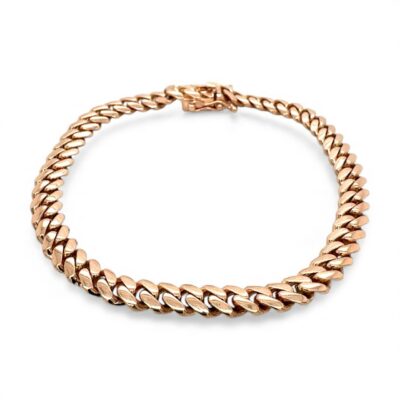 9k Rose gold Miami cuban bracelet solid for men and women.