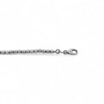 14k White Gold Diamond Cut Patterned Ball Chain - 2 mm - Image 3