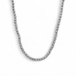 14k White Gold Diamond Cut Patterned Ball Chain - 3 mm