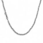 14k White Gold Diamond Cut Patterned Ball Chain - 3 mm - Image 4