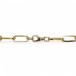 9k Yellow Gold Solid Paper Clip Chain - 8 mm - Image 2