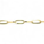 9k Yellow Gold Solid Paper Clip Chain - 8 mm - Image 3