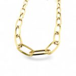 9k Yellow Gold Solid Paper Clip Chain - 8 mm - Image 4
