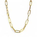 9k Yellow Gold Solid Paper Clip Chain - 8 mm - Image 5