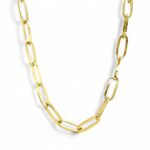 9k Yellow Gold Solid Paper Clip Chain - 8 mm