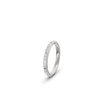14k White Gold Pave Set Diamond Eternity Ring 0.20 ct - 2 mm - Image 3