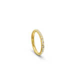 14k Yellow Gold Pave Set Diamond Eternity Ring 0.20 ct - 2 mm - Image 4
