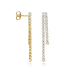 9k Gold Drop Earrings With 0.28ct Natural Diamonds