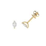 18k Gold Marquise Cut Studs With 0.30ct Natural Diamonds