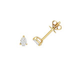 18k Gold Pear Shaped Studs With 0.29ct Natural Diamonds