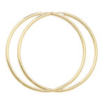 9k Yellow Gold Plain Sleepers Hoop in 8 Sizes - 2 mm - Image 6
