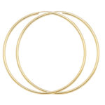 9k Yellow Gold Plain Sleepers Hoop in 8 Sizes - 2 mm - Image 7