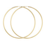 9k Yellow Gold Plain Sleepers Hoop in 8 Sizes - 2 mm - Image 8