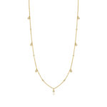 9k Yellow Gold Rubover Natural Diamond Necklace  - 0.14 ct