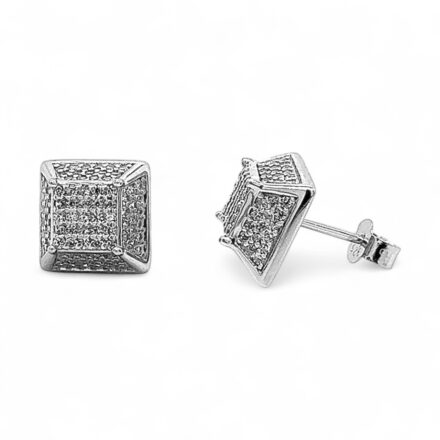 Pyramid shaped stud cluster earrings for men and women.