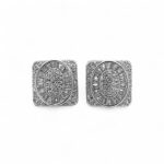 925 Sterling Silver Baguette Cluster Stud Earring - 156 - Image 3