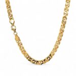 9k yellow gold double curb chain 6 mm solid heavy.