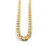 9k yellow gold double curb chain 6 mm solid heavy.