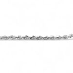 925 Sterling Silver Diamond Cut Rope Bracelet - 4 mm - Image 4