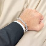 9k White Gold Solid Cage Bracelet - 6.5 mm - Image 5