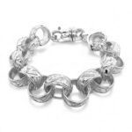925 Sterling Silver All Patterned Belcher Bracelet - 15 mm