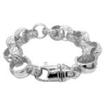 925 Sterling Silver All Patterned Belcher Bracelet - 15 mm - Image 2
