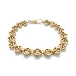 9k Yellow Gold Solid Four Way Heart Belcher Bracelet – 8 mm