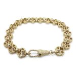 9k Yellow Gold Solid Four Way Heart Belcher Bracelet – 8 mm - Image 2