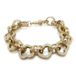 9k Yellow Gold Solid Heart Belcher Bracelet – 13 mm - Image 3