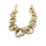 9k Yellow Gold Solid Heart Belcher Bracelet – 13 mm - Image 2