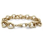 9k Yellow Gold Solid Heart Belcher Bracelet – 13 mm - Image 4