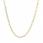 9k Yellow Gold Solid Paper Clip Chain - 2 mm